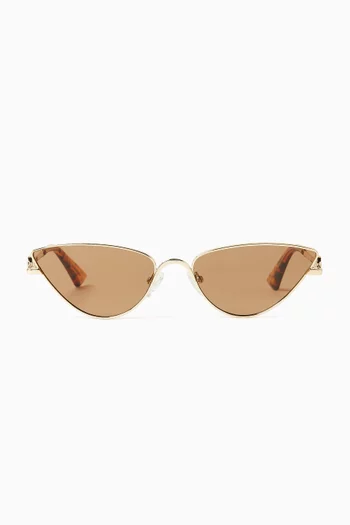 The Soiree Cat-eye Sunglasses in Metal