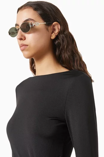 The Forbidden Oval Sunglasses in Metal