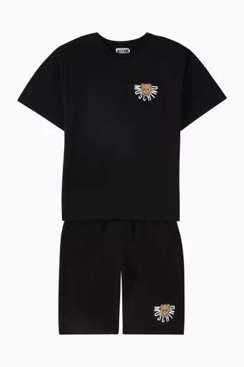 تي شيرت بدب وشعار الماركة قطن جيرسيه