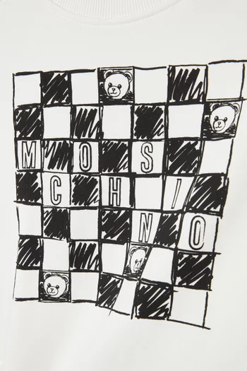 سويت شيرت بطبعة شطرنج قطن