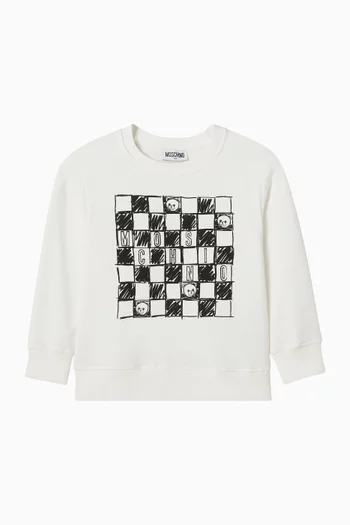 سويت شيرت بطبعة شطرنج قطن