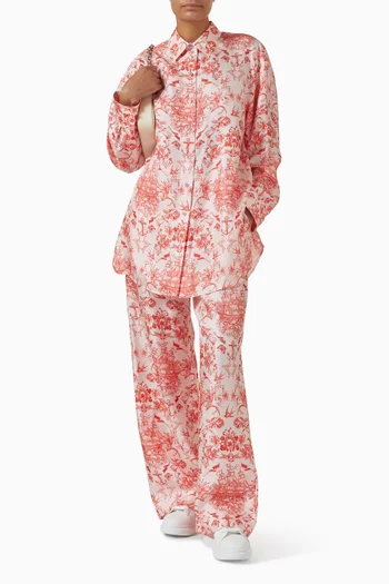 Sailor Tattoo Pyjama Shirt in Silk-twill