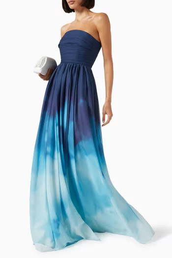 Camille Printed Maxi Dress in Chiffon