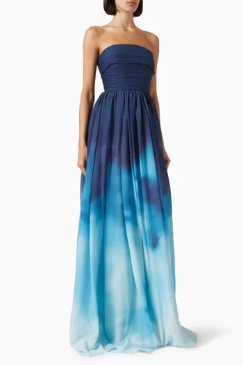 Camille Printed Maxi Dress in Chiffon