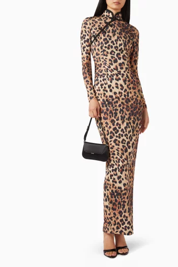 Irene Leopard-print Maxi Dress in Jersey