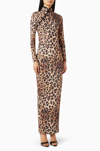 Irene Leopard-print Maxi Dress in Jersey