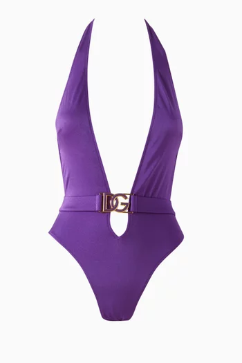 Plunge-neck One-piece Swimsuit