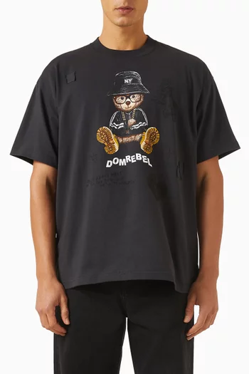 NY Bear Sketch T-shirt in Cotton