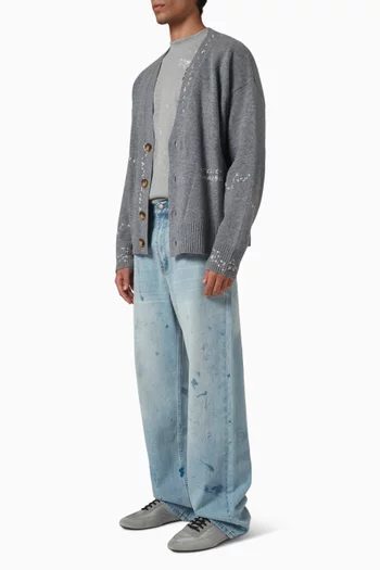 كارديغان أوفيس منسوج من مزيج صوف