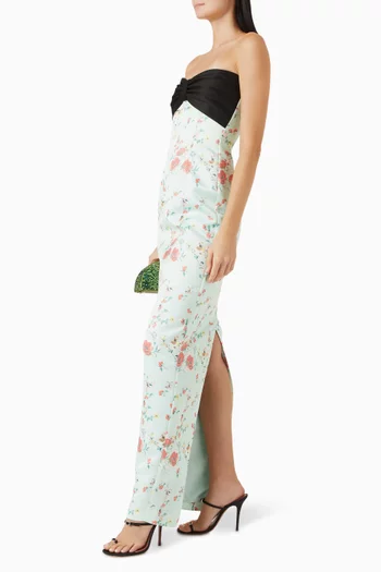 Mona Strapless Dress in Satin