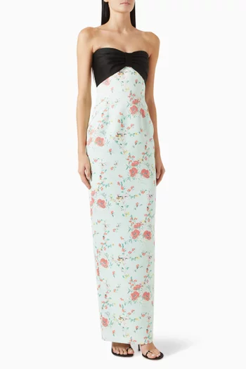 Mona Strapless Dress in Satin