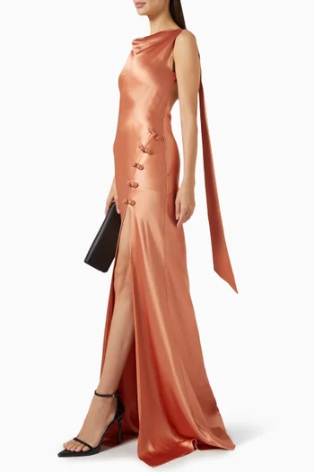 Priscilla Open-back Gown in Satin