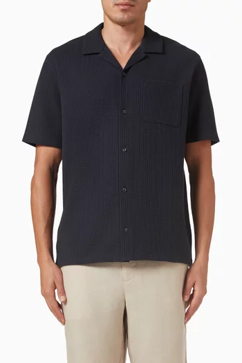 Cabana Seersucker-Knit Shirt in Cotton