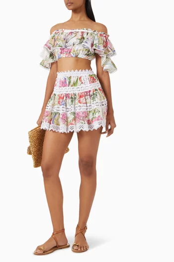 Tulip Off-shoulder Top in Cotton Blend