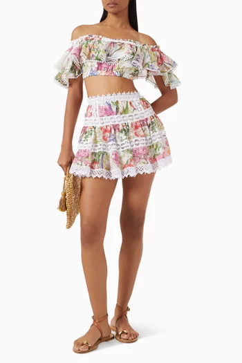 Greta Mini Skirt in Cotton Blend