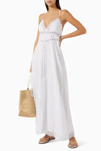 Cindy Open-back Dress in Cotton Blend