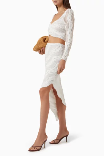 Cascade Knit Skirt in Cotton Blend