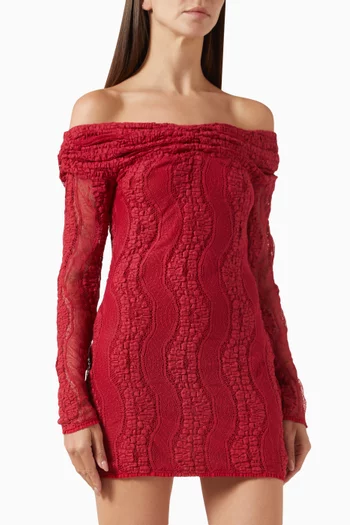 Pearl Off-shoulder Mini Dress