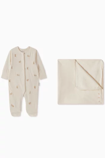 Bunny Baby Sleepsuit and Blanket Gift Set