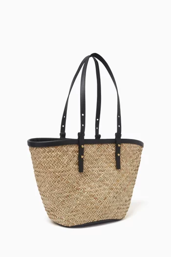 Love Summer Basket Shoulder Bag in Raffia