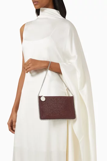 Falabella Pochette Crystal Shoulder Bag in Eco Alter Suede