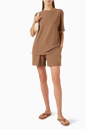 Textured T-shirt in Cotton-blend