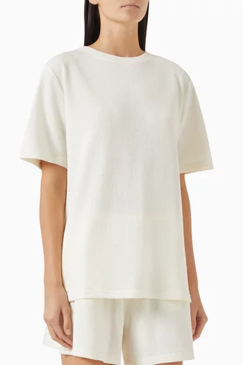 Textured T-shirt in Cotton-blend
