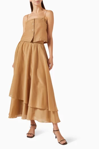 Sleeveless Top in Cotton & Silk
