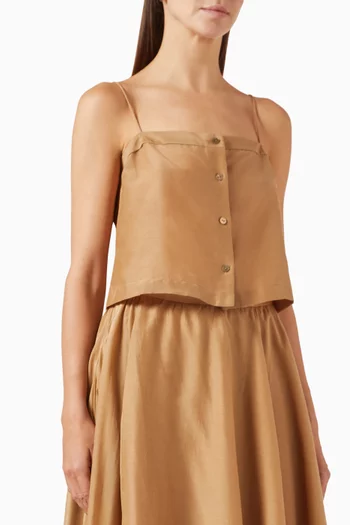 Sleeveless Top in Cotton & Silk