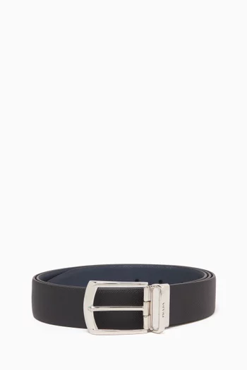 Reversible Belt in Saffiano Leather