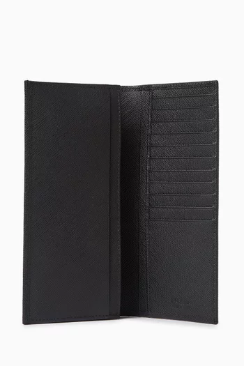 Long Card Wallet in Saffiano Leather