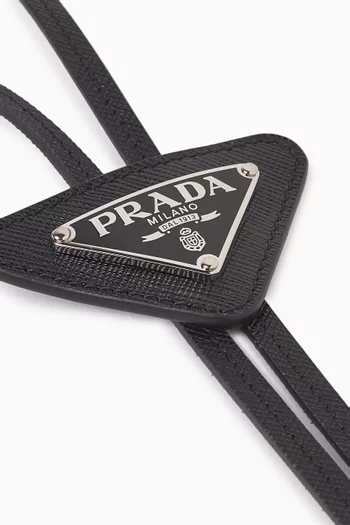 Bolo Tie in Saffiano Leather