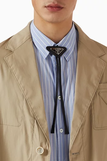 Bolo Tie in Saffiano Leather