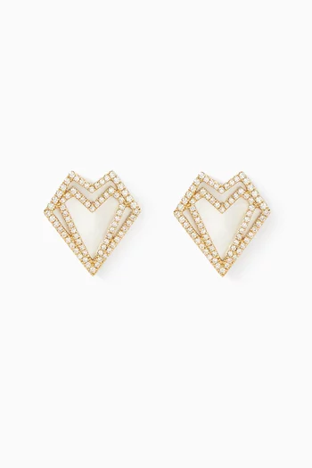 قلادة ماي هارت مزينة بماس وعرق اللؤلؤ ذهب عيار 18