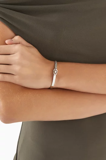 Dualité Signature Diamond Bangle in 18kt White Gold