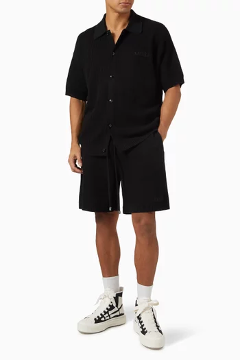 Drawstring Shorts in Crochet Mesh