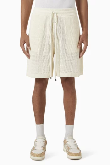 Logo Shorts in Crochet Mesh
