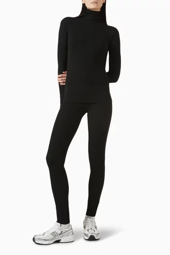 Logo Leggings in Waffle-knit