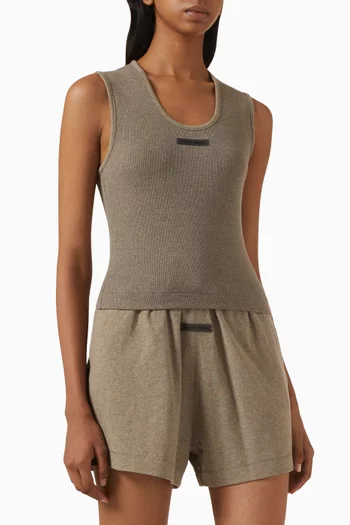 Logo Tank Top in Rib-knit