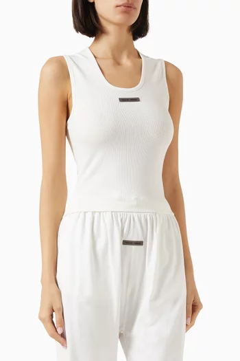 Logo Tank Top in Rib-knit