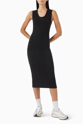 Logo Tank Dress in Rib-knit
