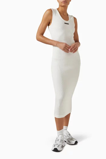 Logo Tank Dress in Rib-knit