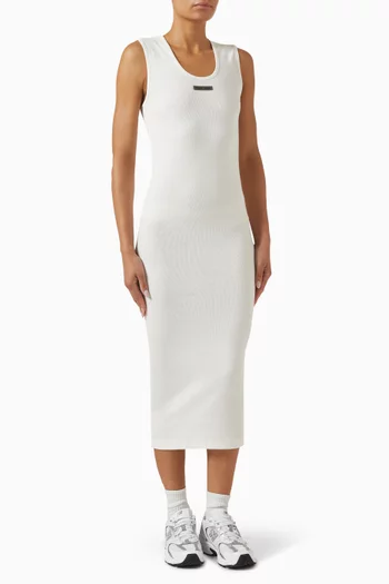 Logo Tank Dress in Rib-knit