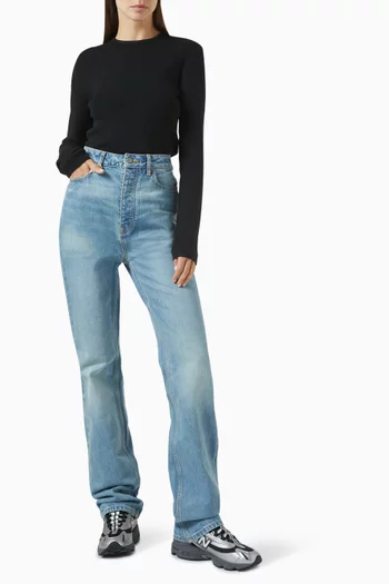 Long-sleeve T-shirt in Rib-knit