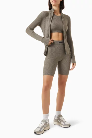 Biker Shorts in Rib-knit