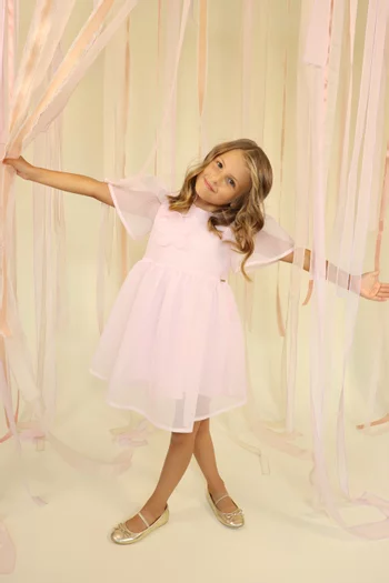 Floral Appliqué Dress in Tulle