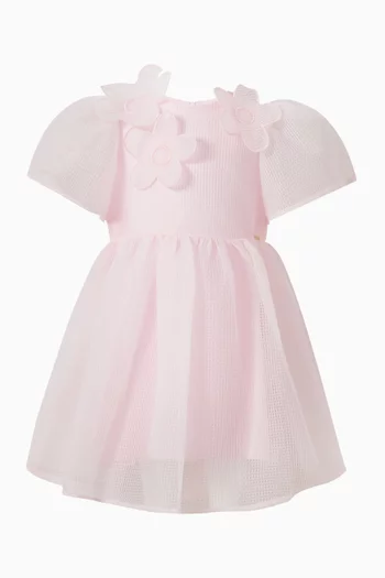 Floral Appliqué Dress in Tulle