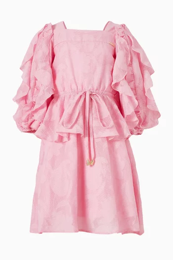 Ruffled Drawstring Dress