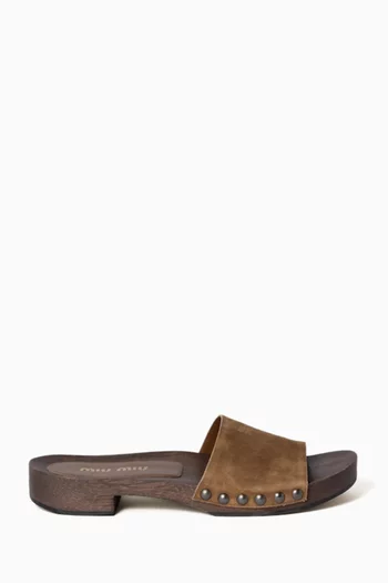 30 Logo-embossed Clogs in Suede