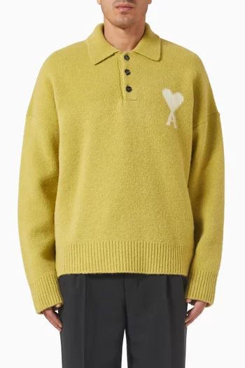 Ami De Coeur Polo Sweater in Alpaca-blend